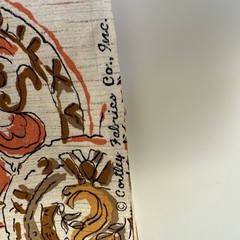 1960’s 1950’s Vintage Coin Old Money Fabric Orange Brown 3 Yards 36inches Wide