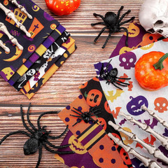 20 Pieces 10 x 10 Inch Halloween Fabric Quilting Bat Pumpkin Skull Print Patchwo