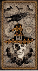 Halloween Fabric Raven Skull Witch Deja Boo Cotton by Blank Fabrics 24″ Panel
