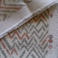 Vtg Waverly Home Decor Fabric, Contemporary Gray Geometric Zig Zag 1.8 yds