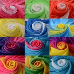 By Yard 100D 3 tone chiffon material gradual gradient sheer shaded color fabric