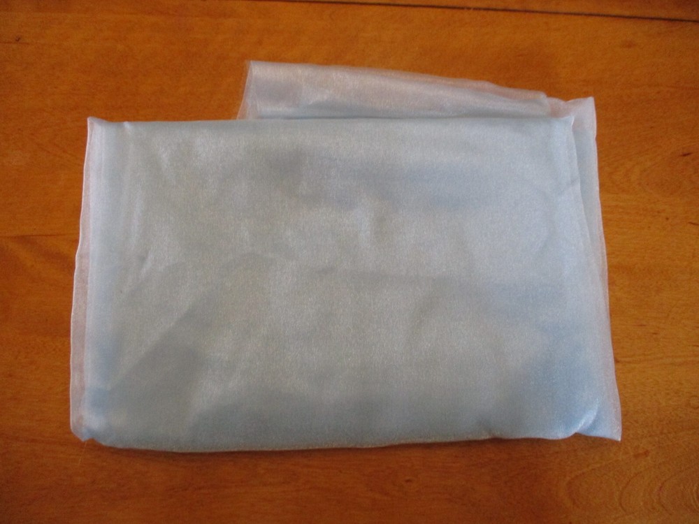 Light Blue shimmery sheer organza synthetic blend 44″ w x 2 & 1/3 yards