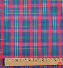 Primitive Homespun Plaid Fabric Lot Red Green 2 Pounds 3 Ounces Christmas