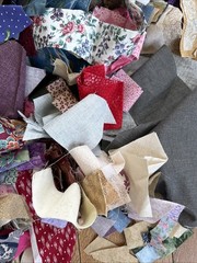 Vintage Cotton Fabric Scraps For Crumb Quilts & Crafts Junk Journal 5 Pounds LOT
