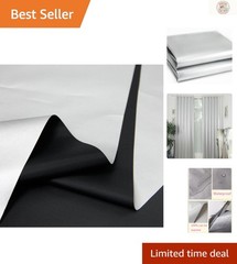 Elegant Black & Silver Blackout Fabric – Lightweight, 1 Yard with UV Protection