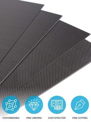 Carbon Fiber Sheet 240x240mm 0.5-4mm 3K Full Carbon Glossy Surface – Ideal
