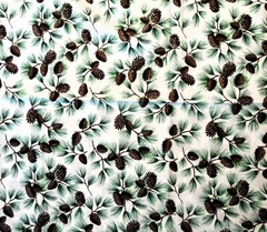 Jo-Ann Fabric Cotton Christmas Fabric With Pinecones Half-Yard 20” X WOF