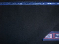 60% MOHAIR & 40% WOOL SUITING FABRIC IN BLACK MADE IN ENGLAND = 285 g/m. = 3.8 m