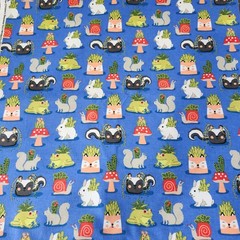 Super Snuggle Flannel Fabric 5 yd New Uncut Succulent Animals Blue