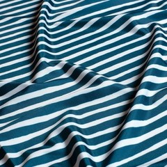 Swimwear Jersey Recycled Fabric Material STRIPES NAVY