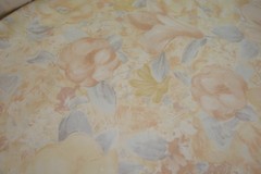 ONE Yd Carole FABRIC Floral Drapery pastel Gray Amber Softened Cotton 54″ w BTY
