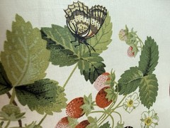 VTG Lot Of 2 Strawberry Cotton Sateen Fabric Pillow Panel Uncut Botanical