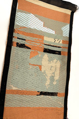 Vtg 7X14 LES BAUX Provence FRANCE Tisserand Silk Wall TAPESTRY FABRIC Hang PANEL