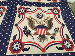 36×45 panel 100% cotton E Pluribus Unum Fabric Patriotic American Eagle Liberty