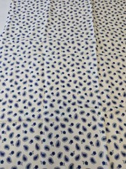 Schwartz Liebman Fabric 20×44 Blue Paisley Floral Vintage Remnant