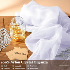 Organza Fabric by The Yard, 60 Inch Wide 10 Yards (30 ft) Extra Long Sheer Fabri