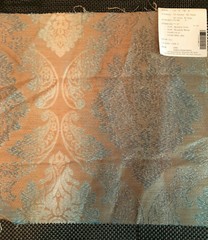 CLARKE & CLARKE Ornato Jewel in Charcoal 17 1/2 x 17 3/4″ Damask Fabric Sample