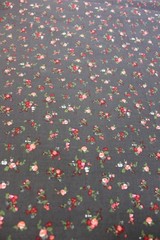 Vintage Charcoal Rose Ditsy Fabric 3 Yards Cotton Blend 49×108″ Cottage Floral