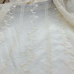 Soft Chiffon Floral Embroidery Chiffon Lace Fabric for Bridal Dress Tops Costume