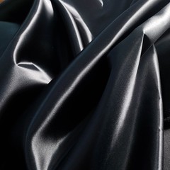 Heavy BLACK Bridal Duchess Satin Fabric 58″ By The Yard Glossy Poly Satin