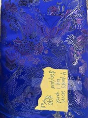 Blue Hong Kong Silk – with beautiful scenic design 4yards