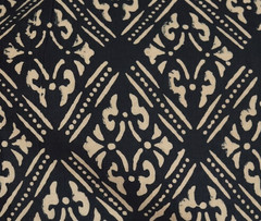 Black & Beige Hand Block 2.5 Yard 100%Cotton Fabric NO TARRIF CHARGES 100%✅KK17