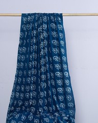 Handcrafted Indigo Cotton Fabric – 2.5 Yards Block Print for Dressmaking & Craft