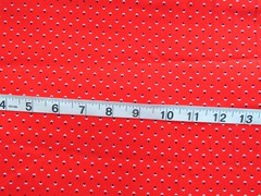 1 yd 100% Cotton Fabric Red with Small White & Black Design