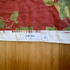 Thibaut ‘Washington’ 100% Linen Fabric Red Floral Geraniums 1.97 Yds X 54”