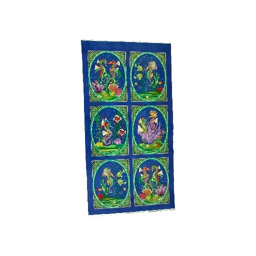 “Seahorses” Linda M Poole For Avlyn Inc. Fabric panel for quilt, craft, pillows