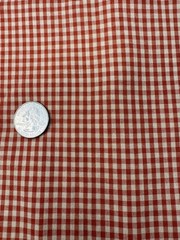 3 1/2 Yard Red Taupe Beige Check Cotton Quilting Fabric Unbranded