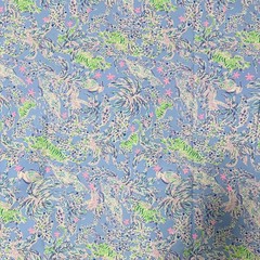 Lilly Pulitzer Cotton Poplin Fabric Blue Peri The Turtle Package 36″ x 57″