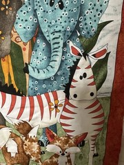 Quilt Fabric Panel Wild Things Zebra Giraffe Fox Elephant Jungle Animal Noah Ark