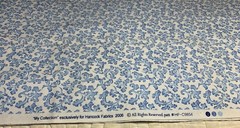 1 Yd “My Collection” Hancock’s Blue on White #HF-C 9854 Cotton Fabric, 2006, 44″
