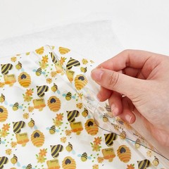 11.8 x 47.2 In Transparent Clear Honey Bee Printed TPU Jelly Vinyl Fabric
