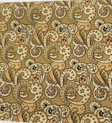 Birds of a Feather Paisley Print 20″x40″ Cotton Fabric Kaye England Tan/Brown