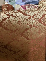 COPPER GOLD Damask Jacquard Brocade Flower Floral Fabric (110 in.) Sold BTY