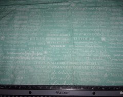 “WOMEN ARE” FABRIC #1159 BY BERNINA FOR BENARTEX, 21″ X 40″.