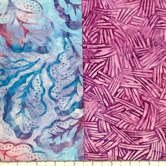 8 Fat Quarters Rose Garden Batik Lunn Fabric FQ Pack 100% Cotton Pink Blue Sky