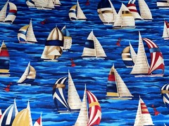 1/2 Yd Sailboats Boating Sails Buoy Ocean #3107 Robert Kaufman BTHY Quilt Fabric