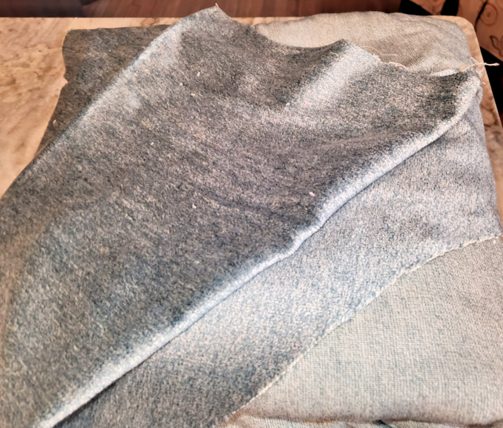 Velvet Upholstery Fabric–Home Décor Craft Material 54″ x 48+” 2 tone Light BLUE