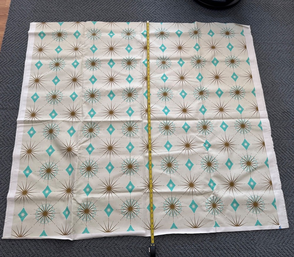 Spoonflower Starburst Mid Century Geometric Upholstery Fabric 2 Yds Remnant