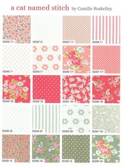 A Cat Named Stitch Moda Charm Pack, 100% Cotton 5-inch Precut Squares (42 pcs)