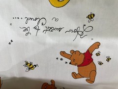 Vintage 1970s Sears Pooh How Sweet to be a Cloud Fabric 36″ X 44″ Medium Weight