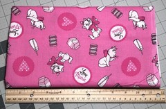 Disney’s Aristocats Marie Kitten Cat Pink CEA Fabric Cotton 18×21 Fat Quarter