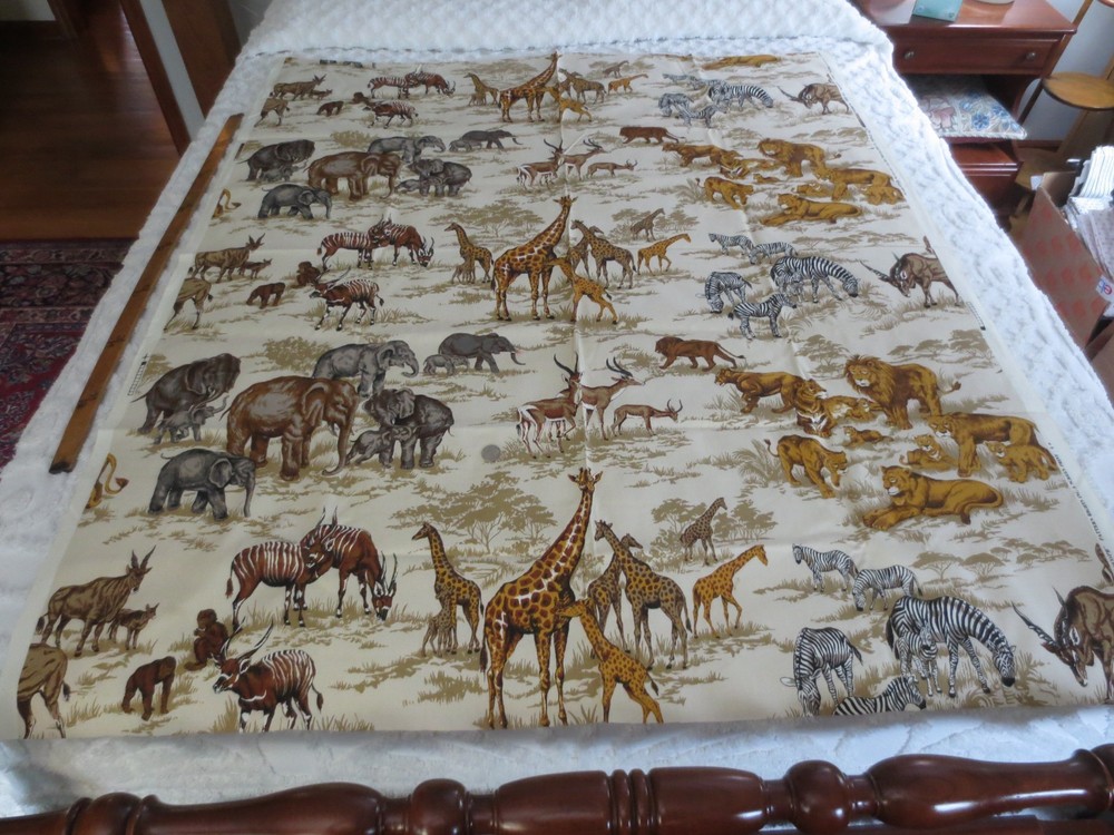 5182. ON SAFARI Home Decor, Drapery, Craft COTTON FABRIC–47-1/2″ x 1-1/2+ yds.