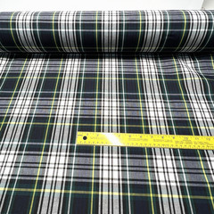 Green White Plaid Poplin P/C Uniform 5.5oz Fabric 61″ W Lot of 3 Yards for $15