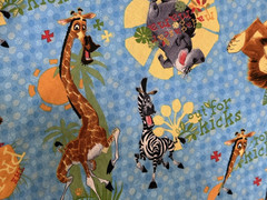 3 Yards Madagascar 2005 Film Movie DreamWorks Characters Blue Cotton Fabric
