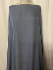 100% French Silk Georgette Slate Blue Muted Steel Grey Fabric 2.5Yards 45″ Wide