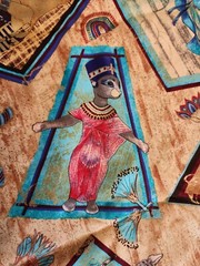Michael Miller Paw Prints of Egypt Cats Fabric Egyptian 2.58 yds.